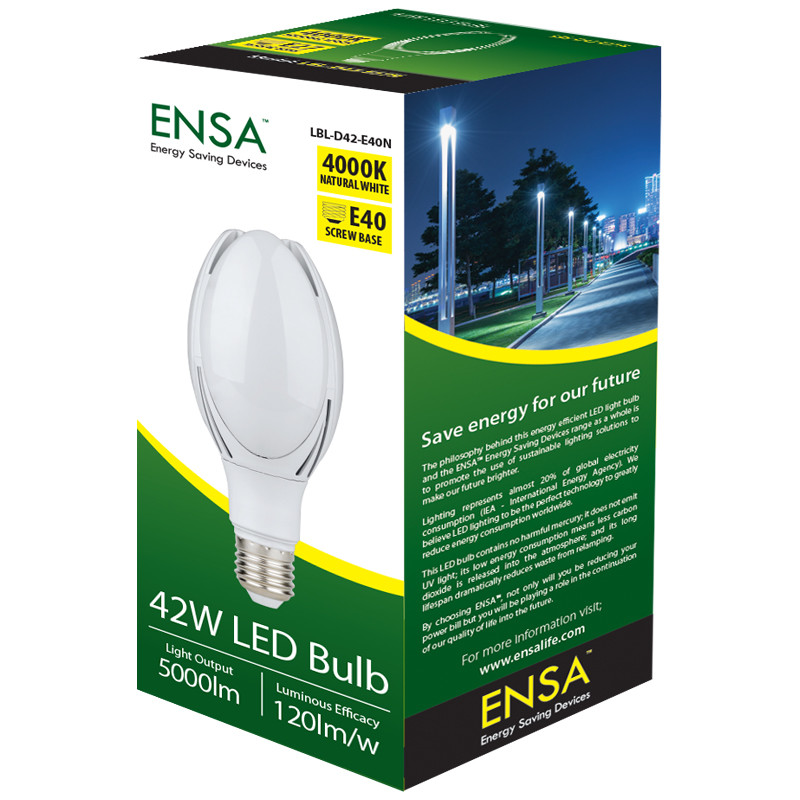 Bug øjenbryn køkken LBL-D42-E40N: 42W LED Light Bulb E40 Screw (4000K) | RhinoCo Technology