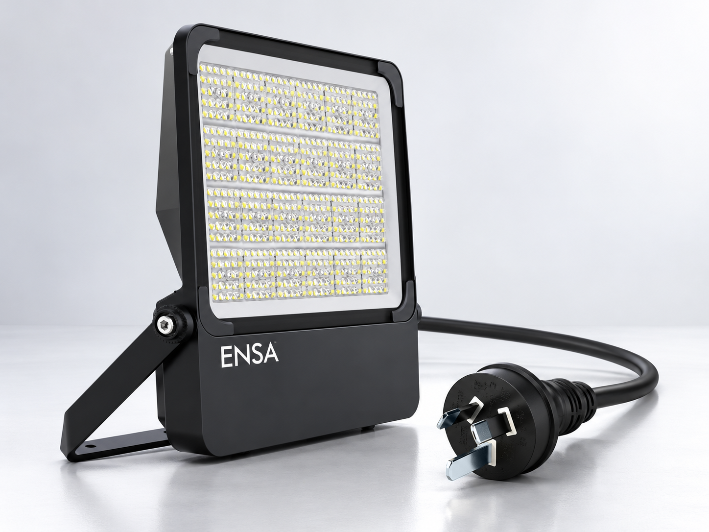 ENSA LFL-M Series floodlight with pre-terminated Australian AC power plug