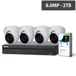 Compact 8 Channel 8.0MP HDCVI Surveillance Kit (4 x Motorised Cameras, 2TB HDD)
