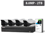 Compact 8 Channel 8.0MP HDCVI AI Surveillance Kit (4 x Fixed Cameras, 2TB HDD)