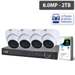 Pro AI Series 4 Camera 8.0MP IP Surveillance Kit (Fixed, 2TB)