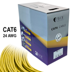 CAT6 Solid Core Cable Unshielded, 24AWG (Yellow) - 305m Pullbox