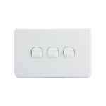 AVOL 3 Gang Light Switch 10A | White | Horizontal